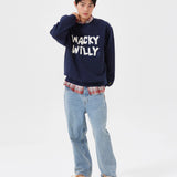 ONE-POINT BUCKLE EMBROIDERY SWEATSHIRT