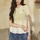 [GISELLE着用] WOMEN'S LILY WAPPEN ROUND NECK SHORT SLEEVE CARDIGAN