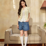 [GISELLE着用] WOMEN'S 3/4 LENGTH DENIM SHORTS