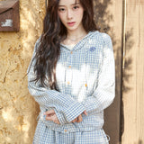 [GISELLE着用] WOMEN'S CHECK SEERSUCKER HOODED SHIRT JUMPER