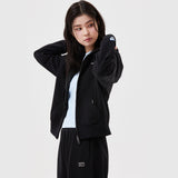 WOMEN'S TYPO LOGO CROP HOODIE ZIP-UP