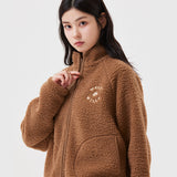 WOMEN'S SHEARLING ZIP-UP BLUE JACKET