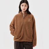 WOMEN'S SHEARLING ZIP-UP BLUE JACKET