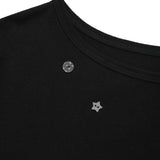 [予約販売/7月上旬入庫予定] WOMEN'S GRAPHIC BUTTON OFF-SHOULDER SHORT SLEEVE T-SHIRT BLACK