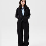 WOMEN'S TYPO LOGO CROP HOODIE ZIP-UP