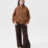 WOMEN'S SHEARLING ZIP-UP BLUE JACKET