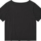 [予約販売/7月上旬入庫予定] WOMEN'S GRAPHIC BUTTON OFF-SHOULDER SHORT SLEEVE T-SHIRT CHARCOAL