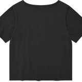 [予約販売/7月上旬入庫予定] WOMEN'S GRAPHIC BUTTON OFF-SHOULDER SHORT SLEEVE T-SHIRT CHARCOAL