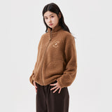 WOMEN'S SHEARLING ZIP-UP BLUE JACKET