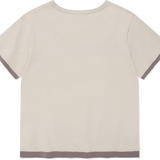 [予約販売/7月上旬入庫予定] WOMEN'S LAYERED BUTTON SHORT SLEEVE T-SHIRT BEIGE