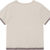 [予約販売/7月上旬入庫予定] WOMEN'S LAYERED BUTTON SHORT SLEEVE T-SHIRT BEIGE
