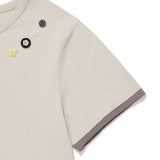 [予約販売/7月上旬入庫予定] WOMEN'S LAYERED BUTTON SHORT SLEEVE T-SHIRT BEIGE