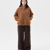 WOMEN'S SHEARLING ZIP-UP BLUE JACKET