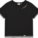 [予約販売/7月上旬入庫予定] WOMEN'S LAYERED BUTTON SHORT SLEEVE T-SHIRT CHARCOAL