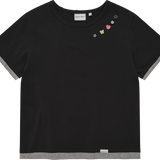 [予約販売/7月上旬入庫予定] WOMEN'S LAYERED BUTTON SHORT SLEEVE T-SHIRT CHARCOAL