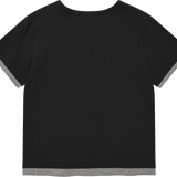 [予約販売/7月上旬入庫予定] WOMEN'S LAYERED BUTTON SHORT SLEEVE T-SHIRT CHARCOAL