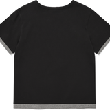 [予約販売/7月上旬入庫予定] WOMEN'S LAYERED BUTTON SHORT SLEEVE T-SHIRT CHARCOAL