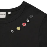 [予約販売/7月上旬入庫予定] WOMEN'S LAYERED BUTTON SHORT SLEEVE T-SHIRT CHARCOAL