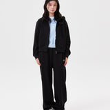 WOMEN'S TYPO LOGO CROP HOODIE ZIP-UP