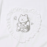 [GISELLE着用][LO.FL] WOMEN'S HEART RUFFLE SHORT SLEEVE T-SHIRT