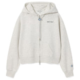 WOMEN'S TYPO LOGO CROP HOODIE ZIP-UP