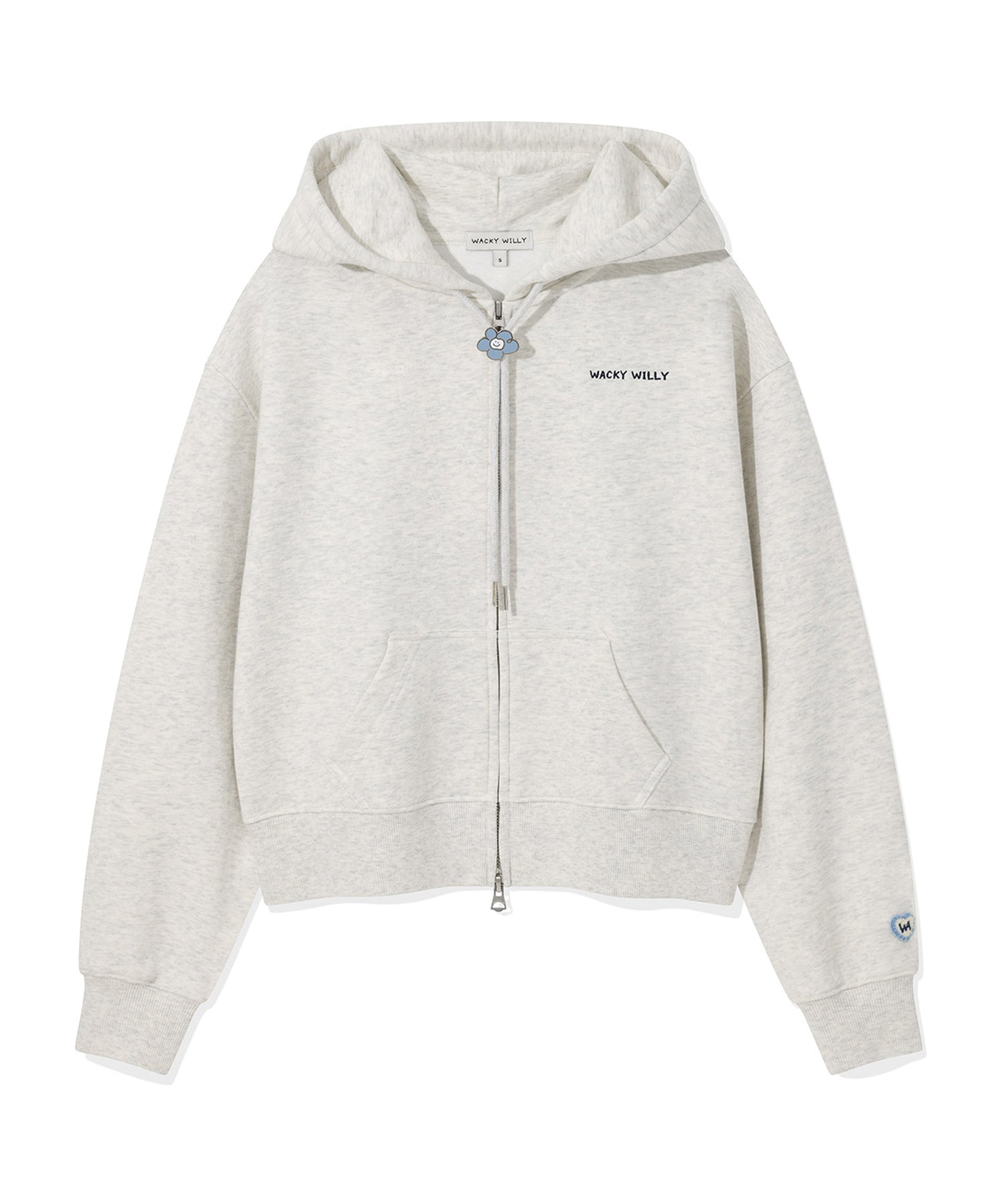 WOMEN'S TYPO LOGO CROP HOODIE ZIP-UP