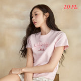 [GISELLE着用][LO.FL] Women's Ribbon Ruffle Short Sleeve T-shirt