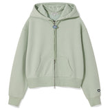 WOMEN'S TYPO LOGO CROP HOODIE ZIP-UP