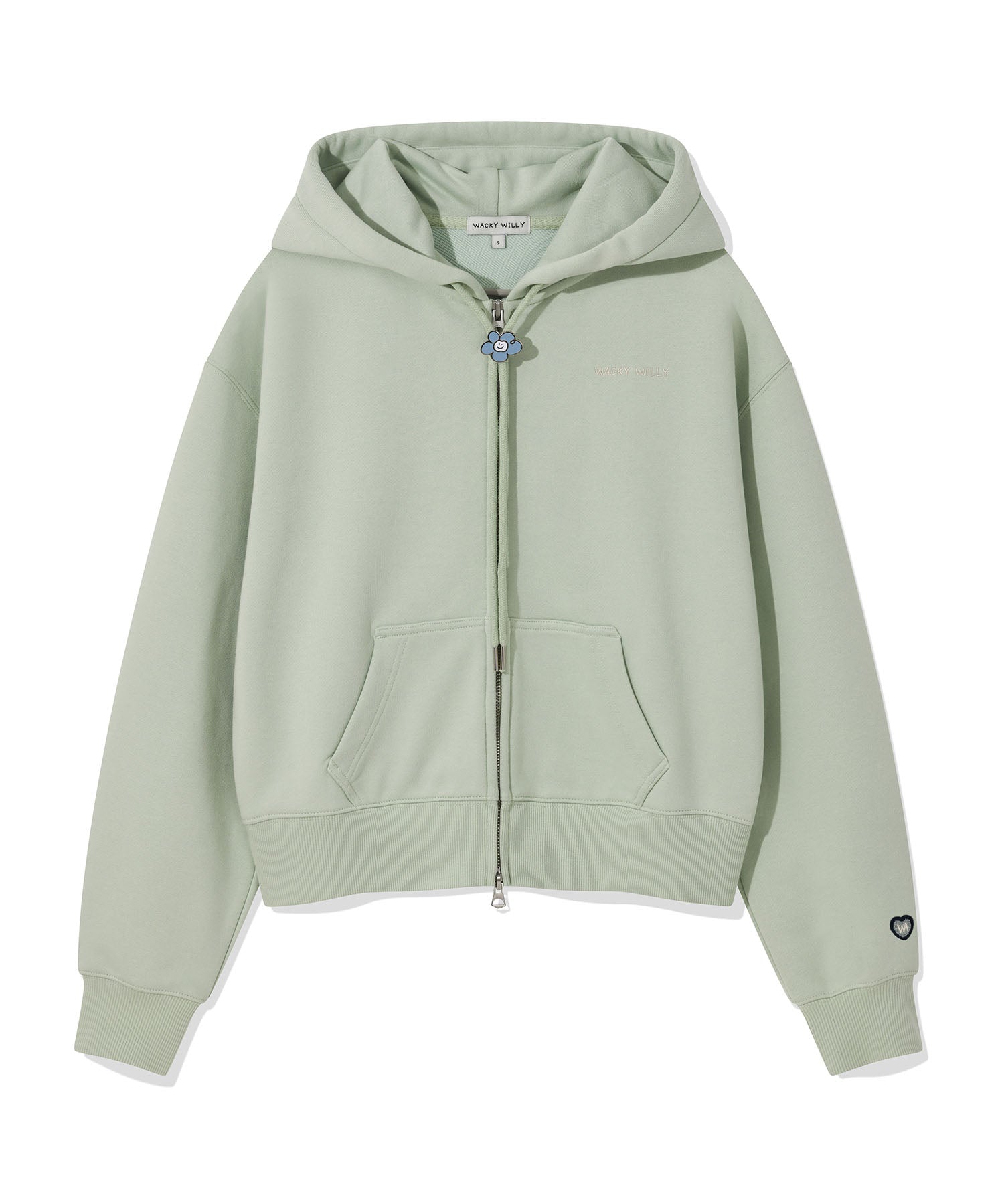 WOMEN'S TYPO LOGO CROP HOODIE ZIP-UP
