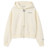 WOMEN'S TYPO LOGO CROP HOODIE ZIP-UP