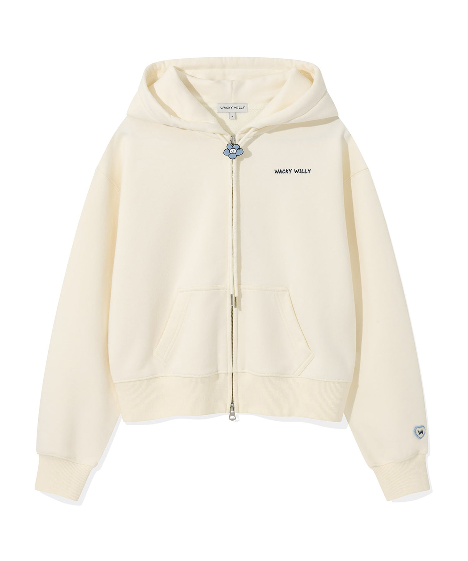 WOMEN'S TYPO LOGO CROP HOODIE ZIP-UP