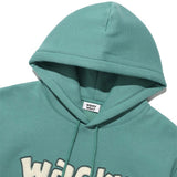 FLEECE FRONT TYPO GRAPHIC HOODIE SWEATSHIRT