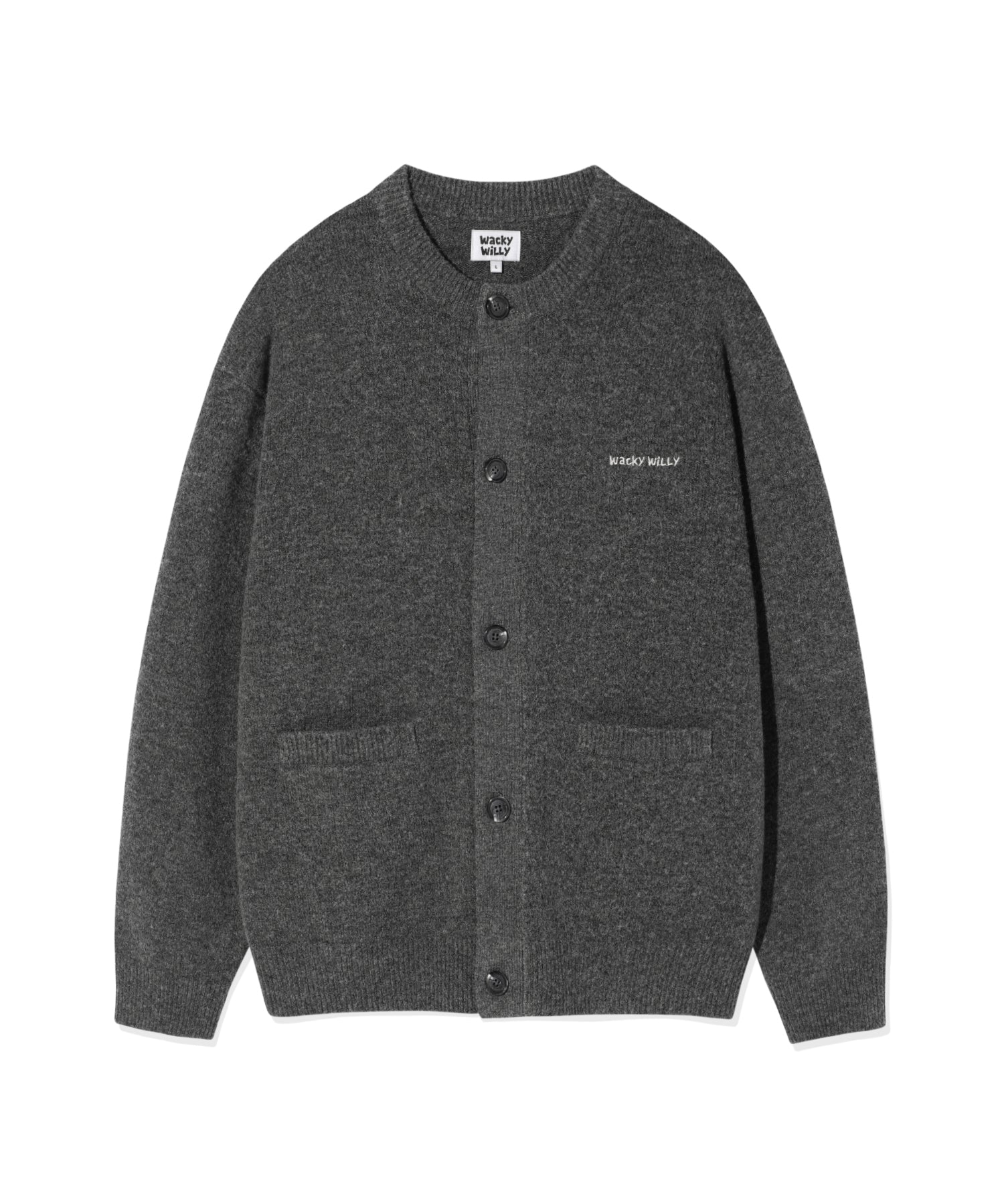 BASIC LOGO ROUND NECK CARDIGAN