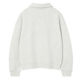 WOMEN'S LETTERING ARTWORK SEMI-OVER FIT COLLAR HALF-ZIP-UP