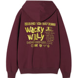 BACK PANEL LETTERING HOODIE SWEATSHIRT