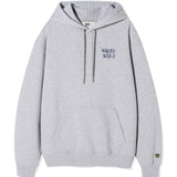 BACK PANEL LETTERING HOODIE SWEATSHIRT