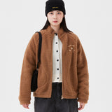 WOMEN'S SHEARLING ZIP-UP BLUE JACKET