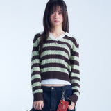 [GISELLE着用] WOMEN'S CABLE ORGANIZED OPEN COLLAR PULLOVER