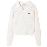 [GISELLE着用] WOMEN'S CABLE ORGANIZED OPEN COLLAR PULLOVER