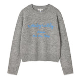 WOMEN'S SHAGGY DOG LETTERING EMBROIDERY PULLOVER