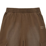 WOMEN'S JERSEY DENIM WASHED SEMI-WIDE CARGO PANTS