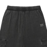 WOMEN'S JERSEY DENIM WASHED SEMI-WIDE CARGO PANTS