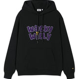 FLEECE FRONT TYPO GRAPHIC HOODIE SWEATSHIRT