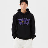 FLEECE FRONT TYPO GRAPHIC HOODIE SWEATSHIRT