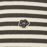 WOMEN'S STRIPED ROUND NECK CARDIGAN