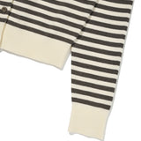 WOMEN'S STRIPED ROUND NECK CARDIGAN