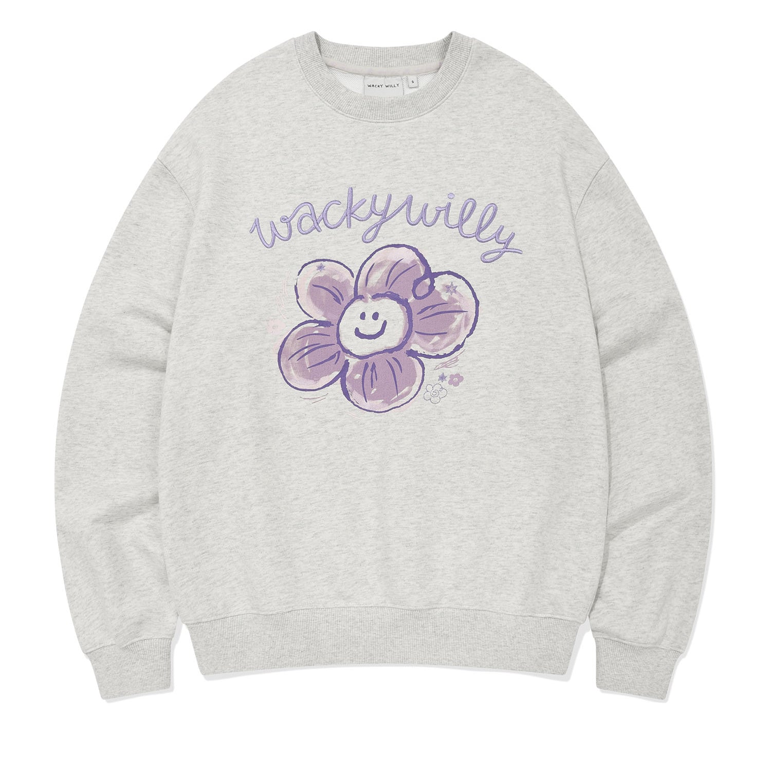 WOMEN'S BIG LILY GRAPHIC SEMI-OVERFIT MAN-TO-MAN