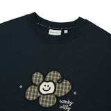 WOMEN'S CHECK LILY CROP MAN-TO-MAN