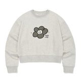 WOMEN'S CHECK LILY CROP MAN-TO-MAN