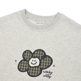 WOMEN'S CHECK LILY CROP MAN-TO-MAN